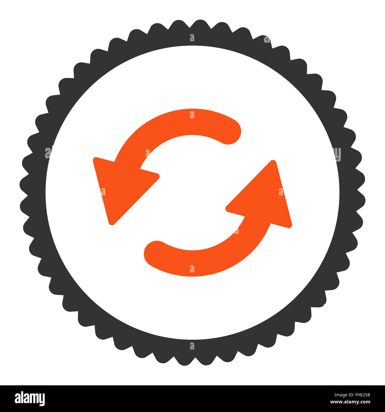 Refresh Ccw flat orange and gray colors round stamp icon Stock Photo ...