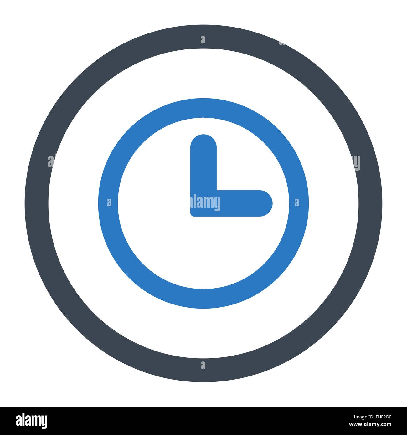 Clock flat smooth blue colors rounded vector icon Stock Photo - Alamy
