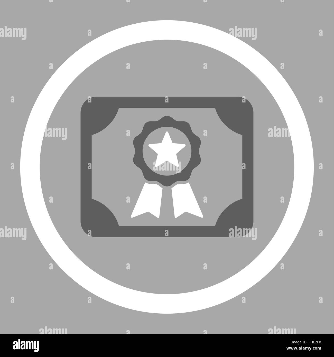 Certificate flat dark gray and white colors rounded vector icon Stock ...