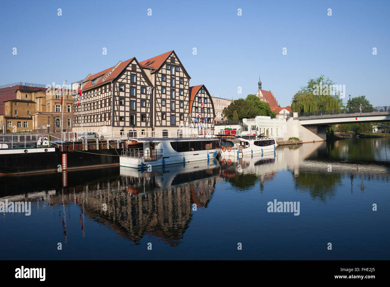 Poland, Bydgoszcz, historic granaries at Brda river Stock Photo