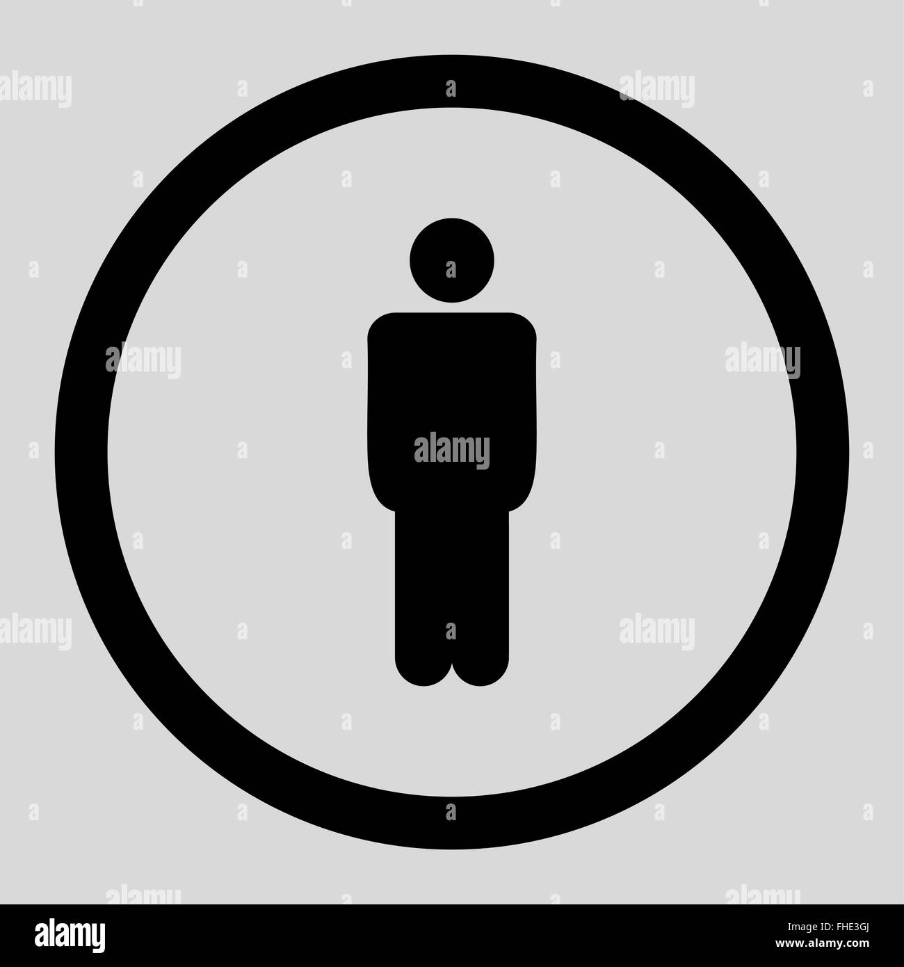 Man flat black color rounded vector icon Stock Photo - Alamy