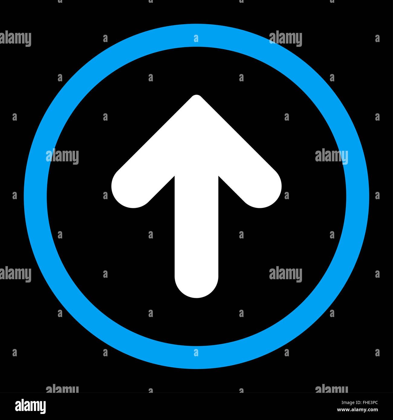 Arrow Up flat blue and white colors rounded vector icon Stock Photo - Alamy