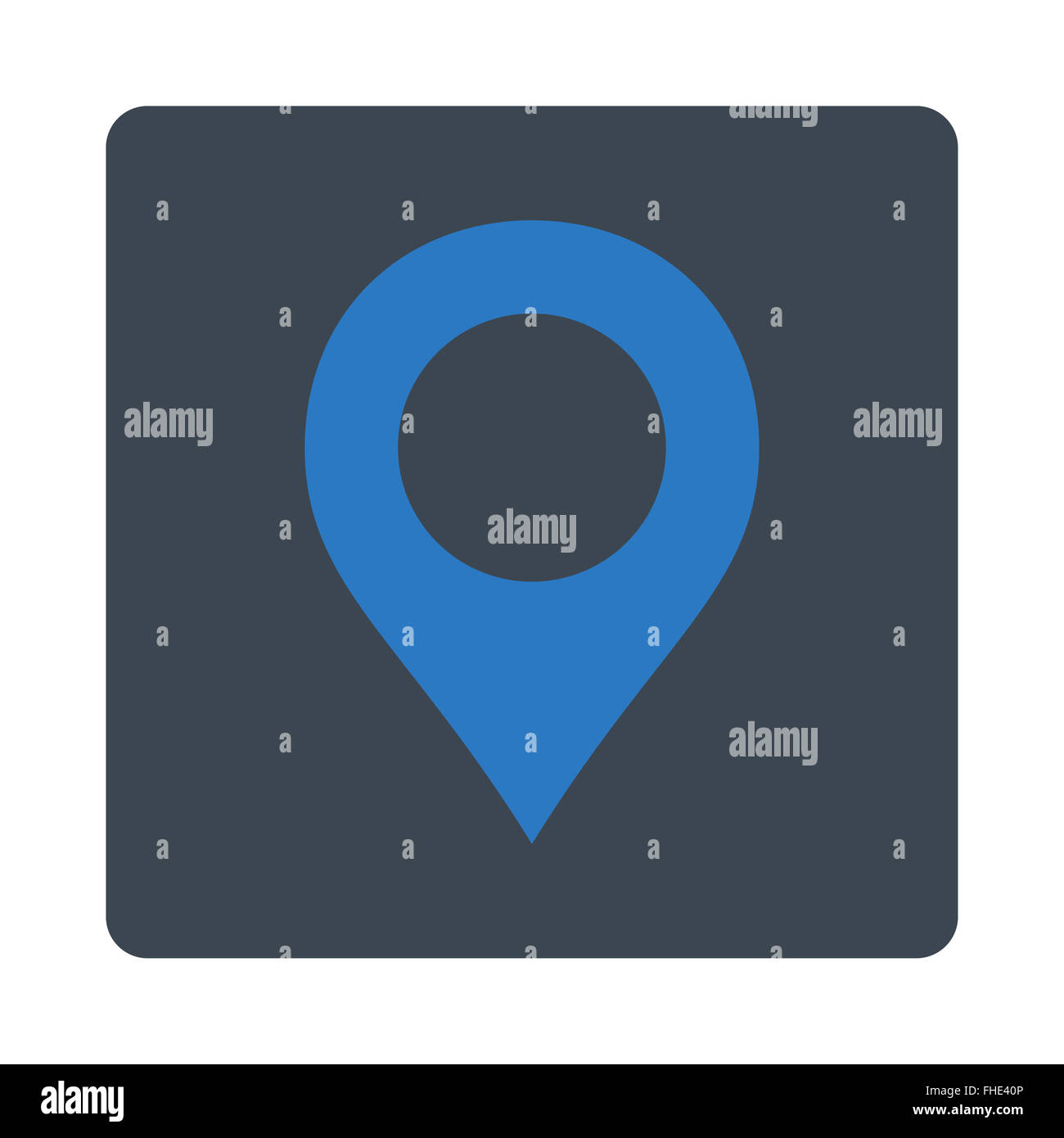 Map Marker flat smooth blue colors rounded button Stock Photo - Alamy