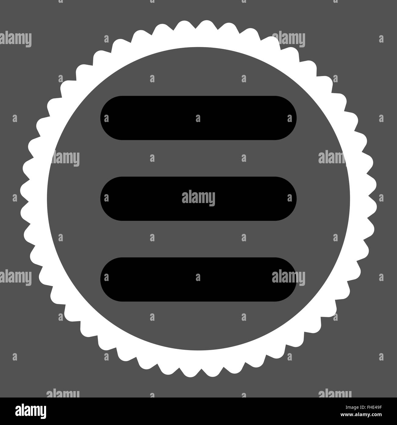 Stack flat black and white colors round stamp icon Stock Photo - Alamy