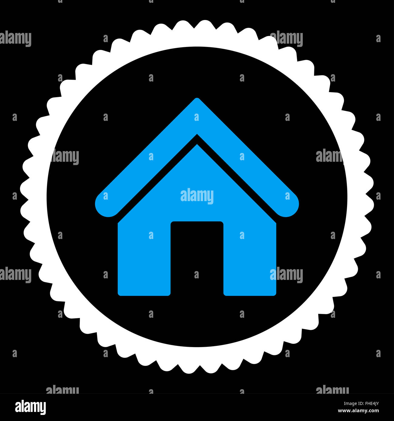 Home flat blue and white colors round stamp icon Stock Photo - Alamy