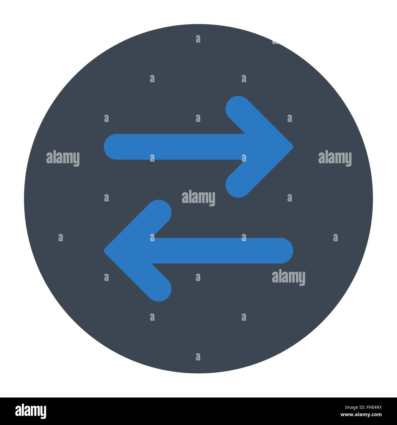Flip Horizontal flat smooth blue colors round button Stock Photo - Alamy