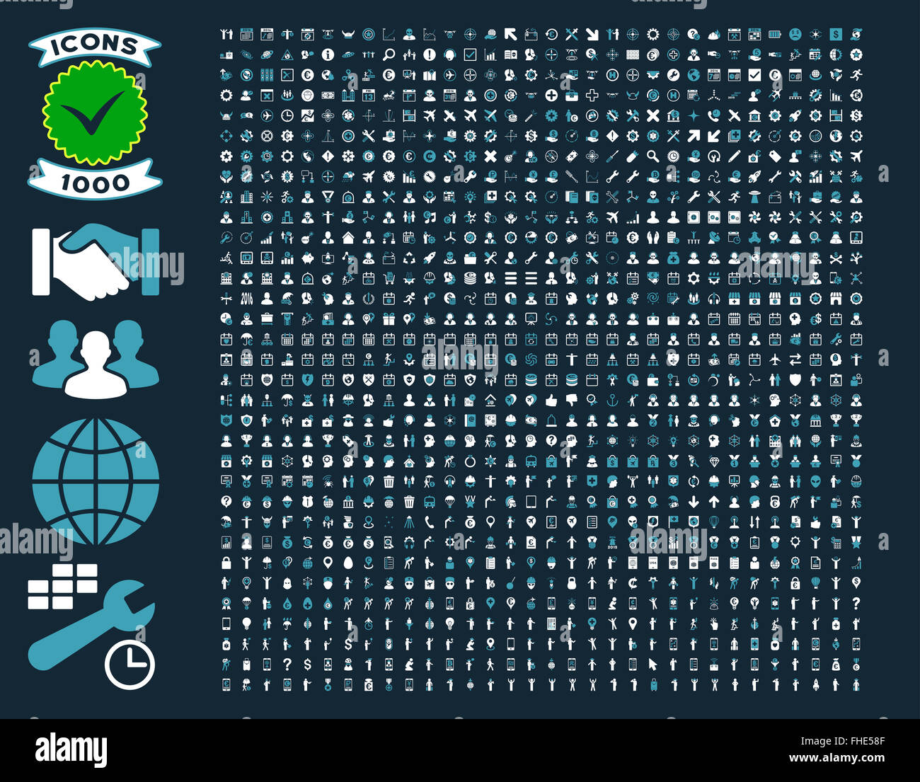 Collection of 1000 flat vector icons Stock Photo - Alamy