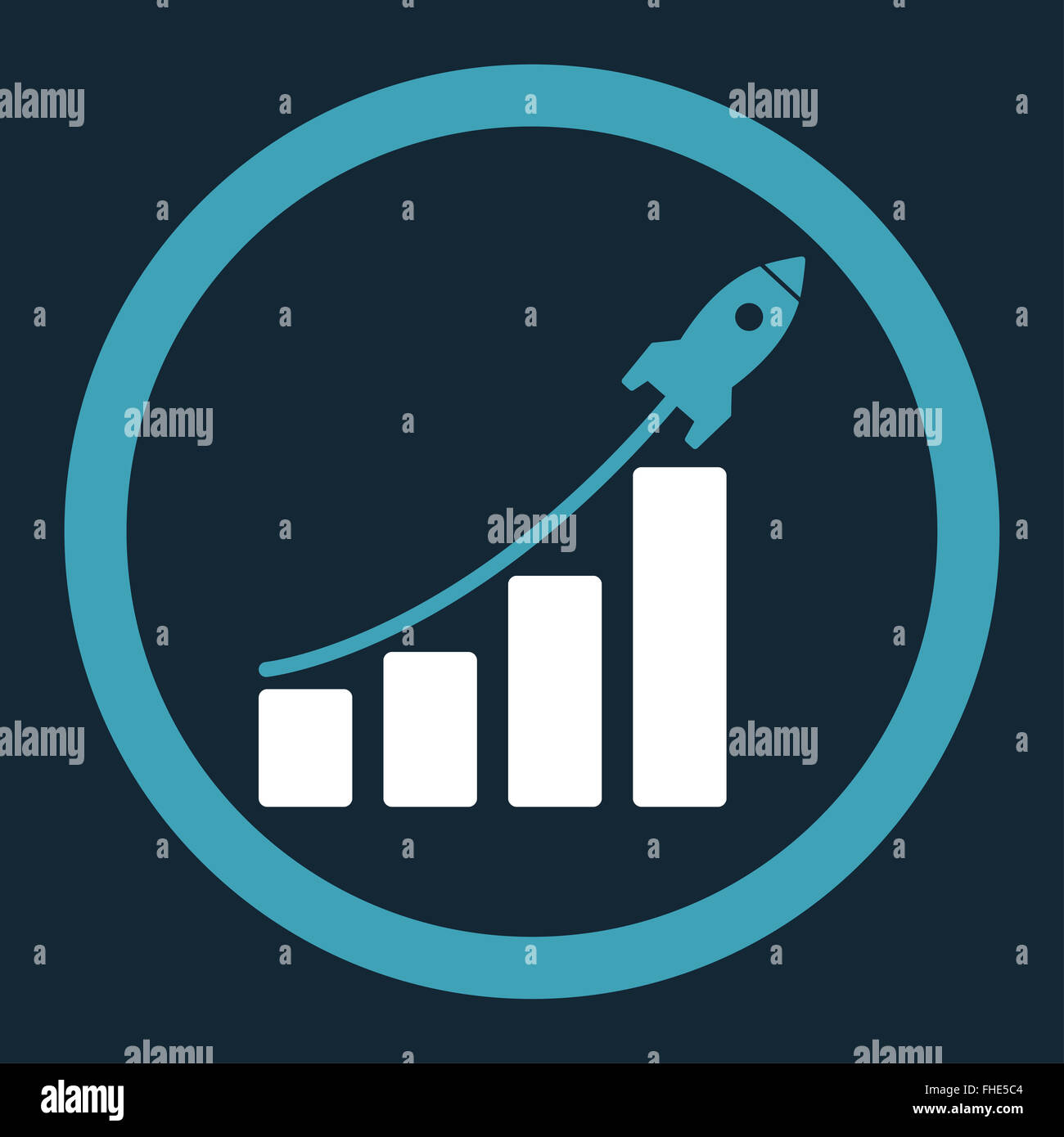 Startup sales flat blue and white colors rounded vector icon Stock ...