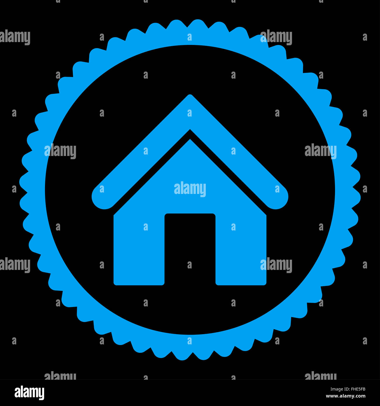 Home flat blue color round stamp icon Stock Photo - Alamy