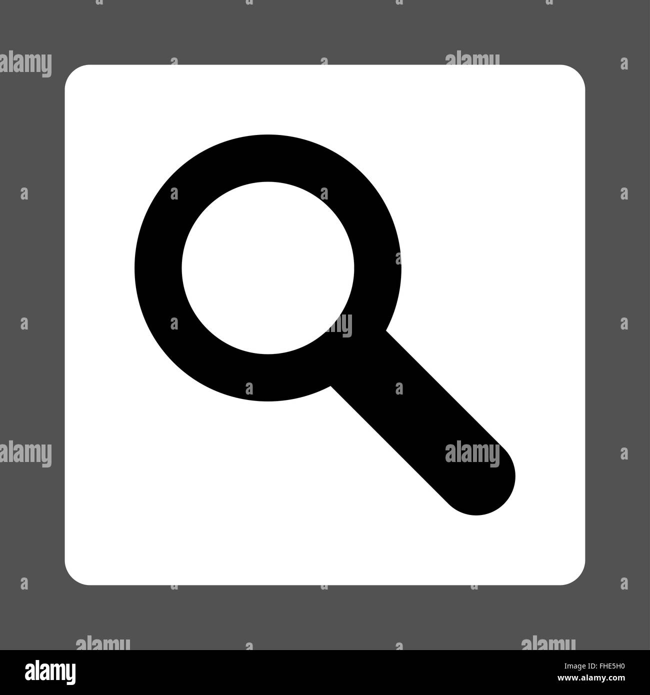 Search flat black and white colors rounded button Stock Photo - Alamy