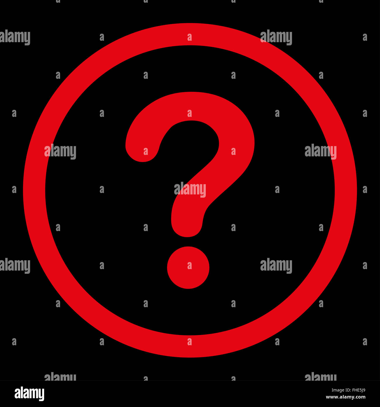 Question flat red color rounded vector icon Stock Photo - Alamy