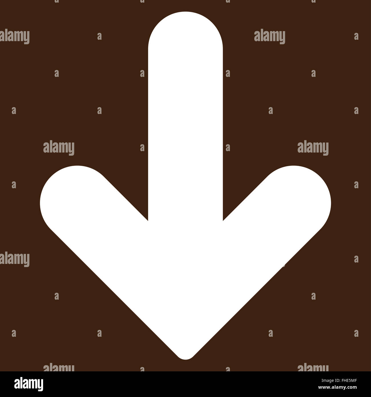 Arrow Down flat white color icon Stock Photo - Alamy