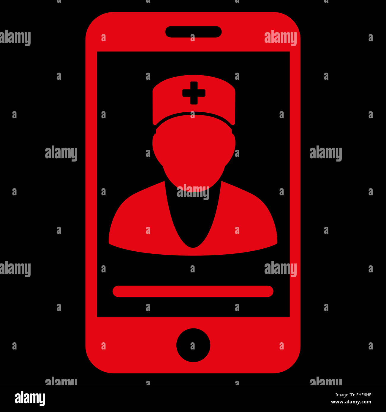Mobile Doctor Icon Stock Photo - Alamy