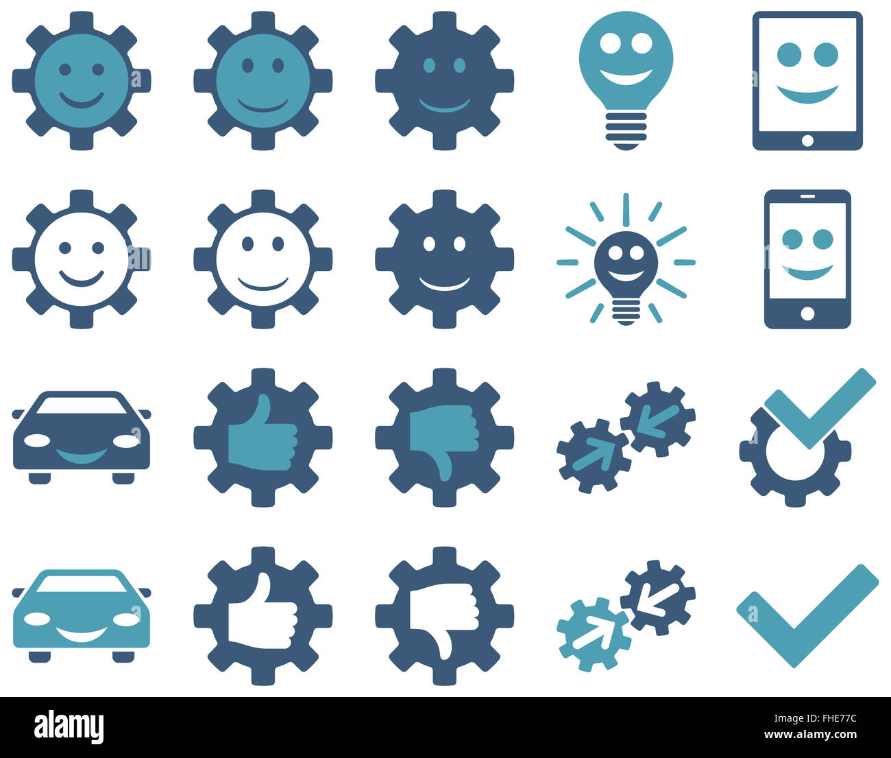 Tools and Smile Gears Icons Stock Photo