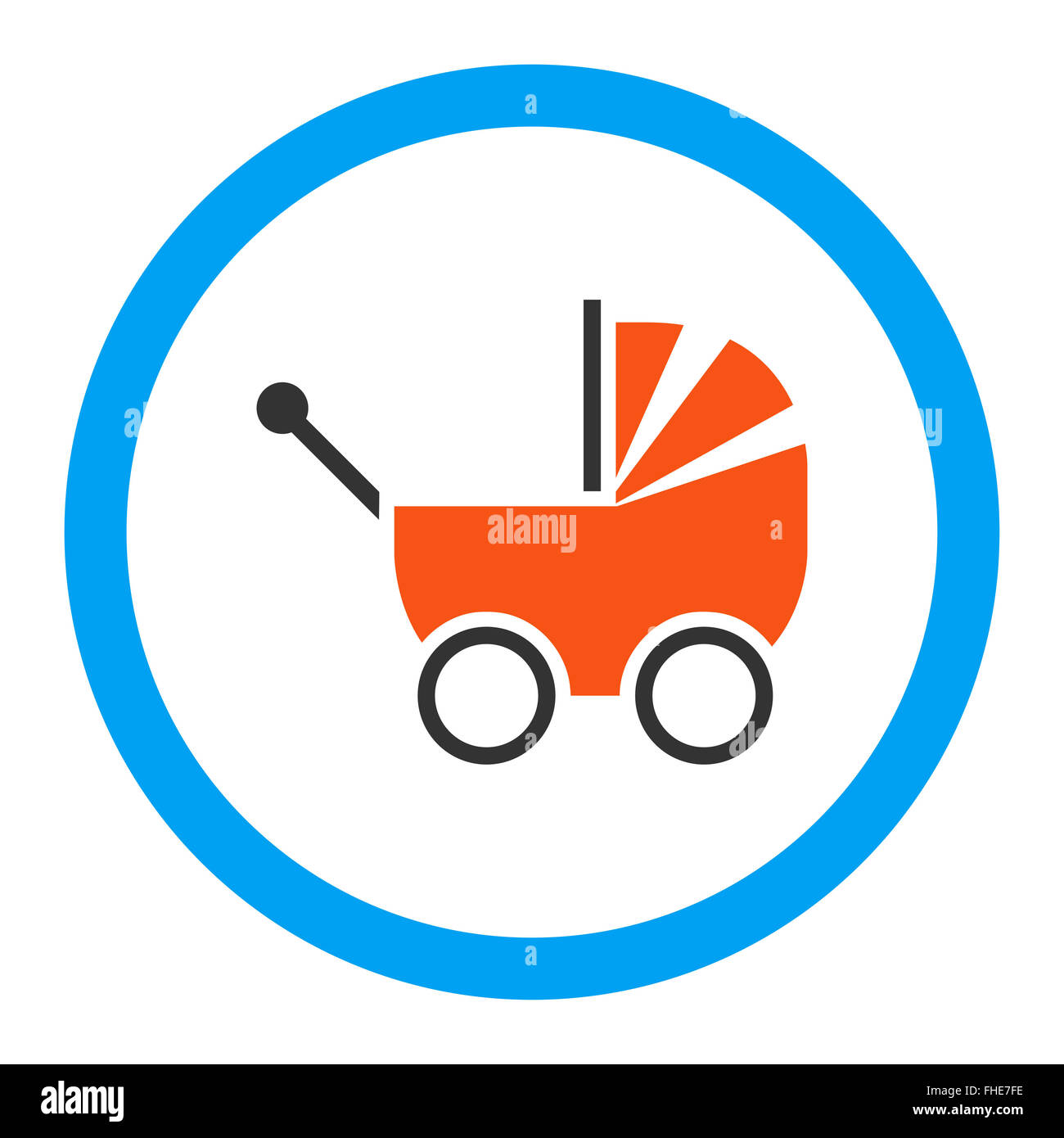 Pram Rounded Vector Icon Stock Photo - Alamy
