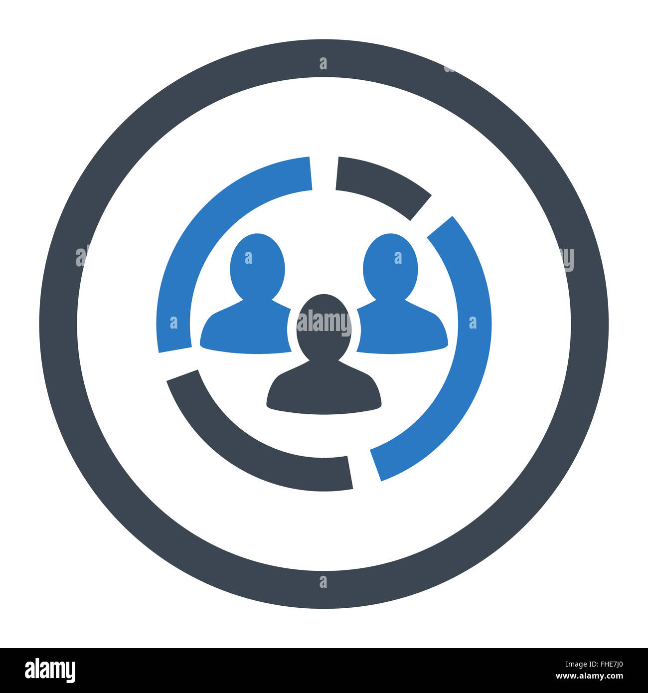 Demography diagram flat smooth blue colors rounded vector icon Stock ...