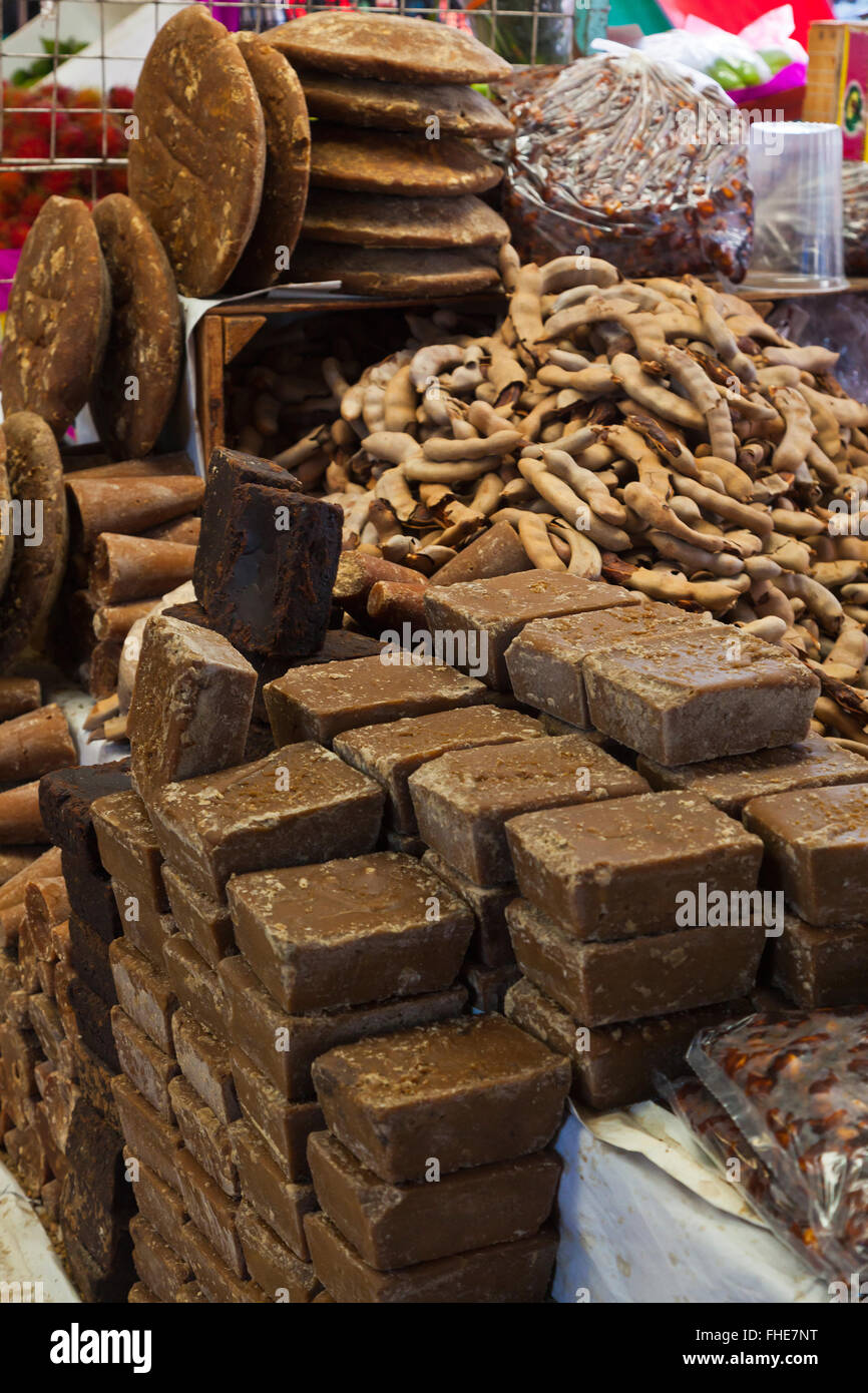 MOLASSES SUGAR for sale in the massive MERCADO DE ABASTO OAXACA