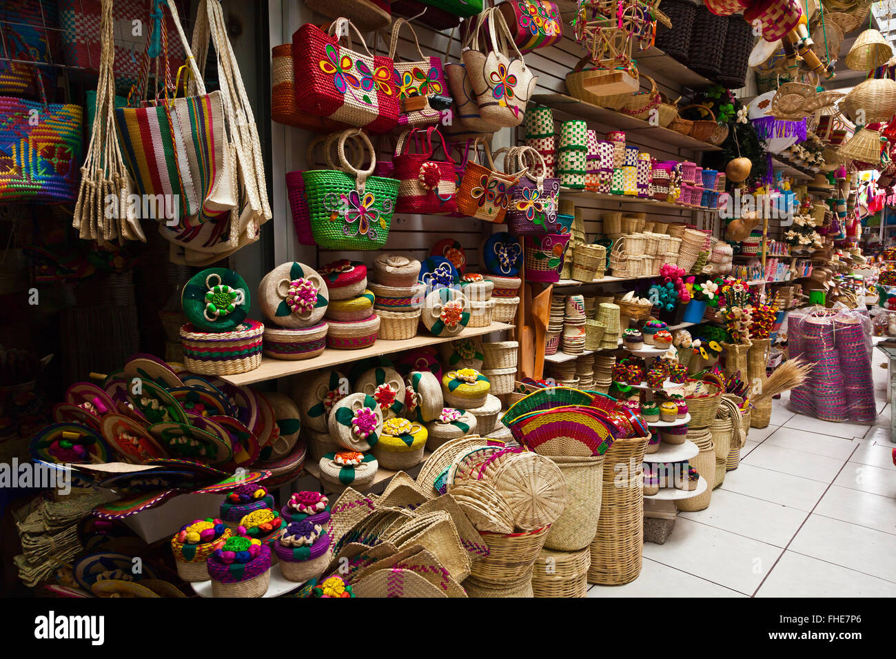 WOVEN BASKETS for sale in the massive MERCADO DE ABASTO OAXACA