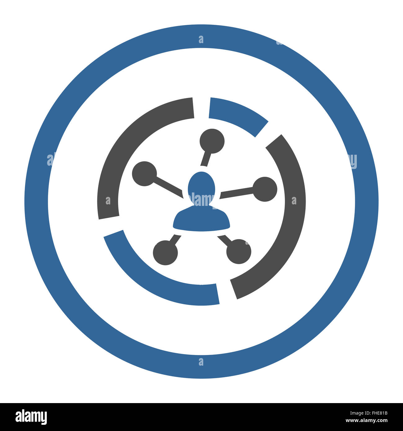 Relations diagram flat cobalt and gray colors rounded vector icon Stock ...