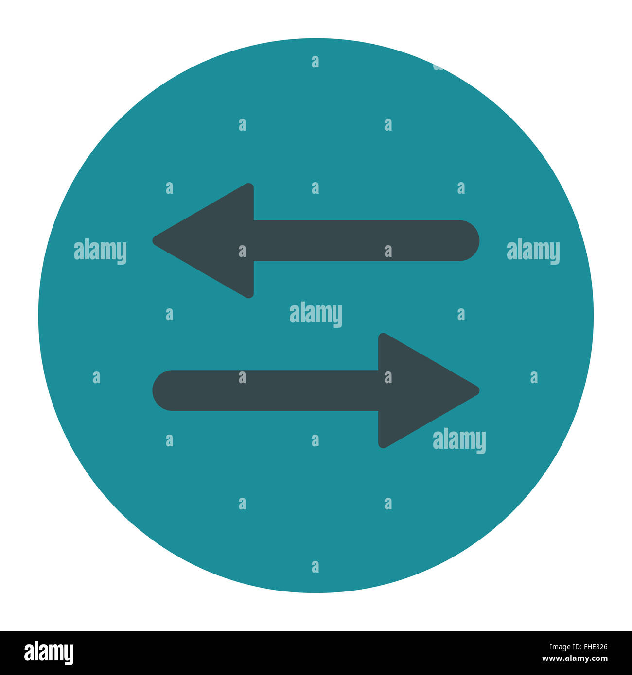 Arrows Exchange Horizontal flat soft blue colors round button Stock ...