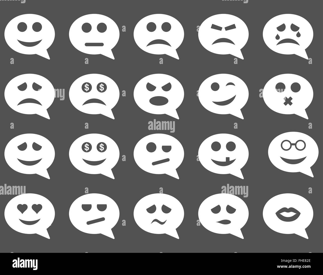 Chat emotion smile icons Stock Photo - Alamy