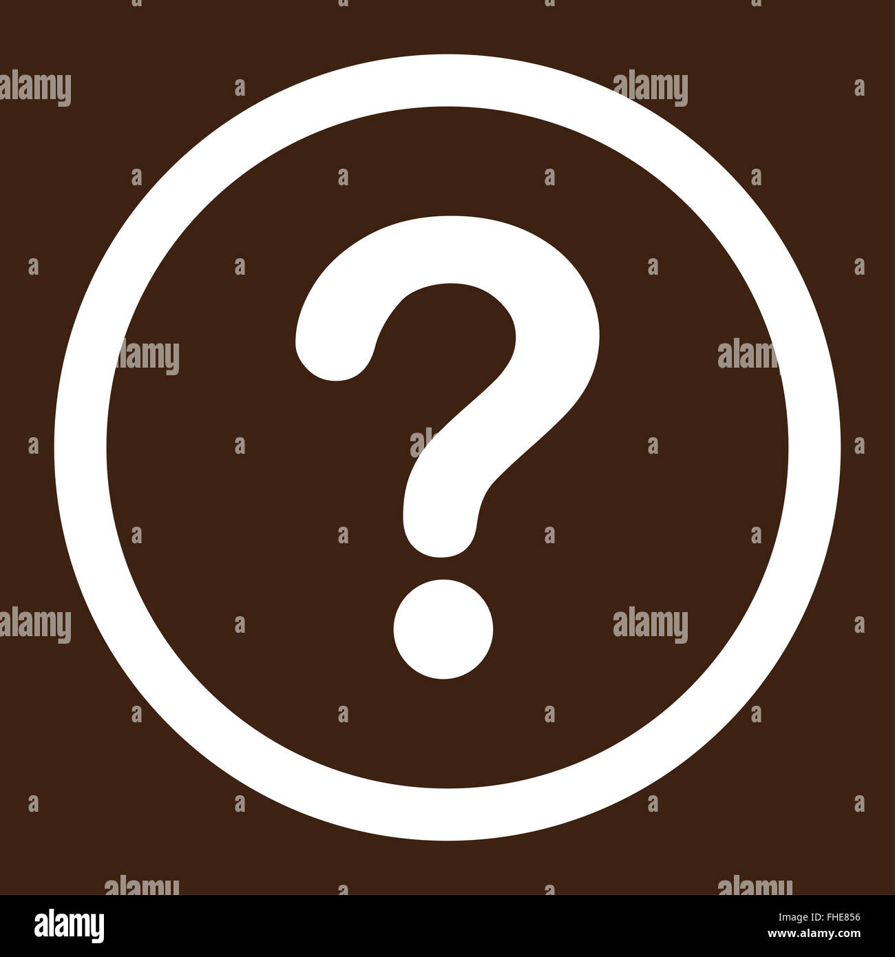 Question flat white color rounded vector icon Stock Photo - Alamy