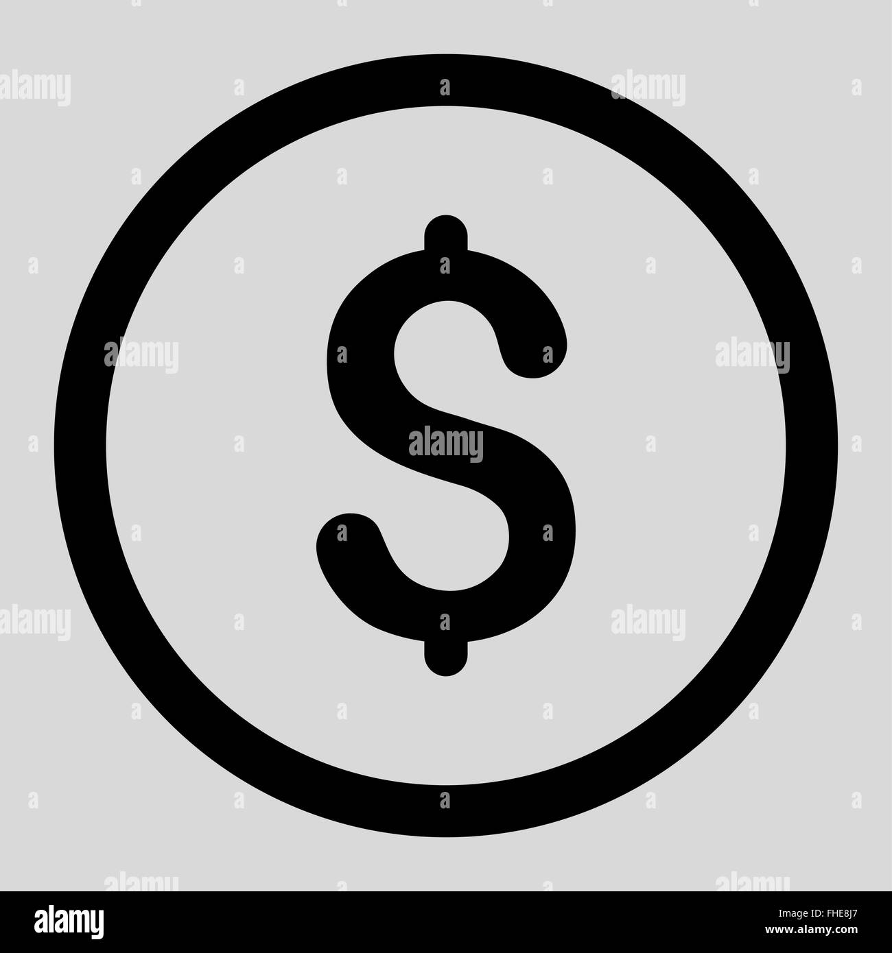 Dollar flat black color rounded vector icon Stock Photo - Alamy
