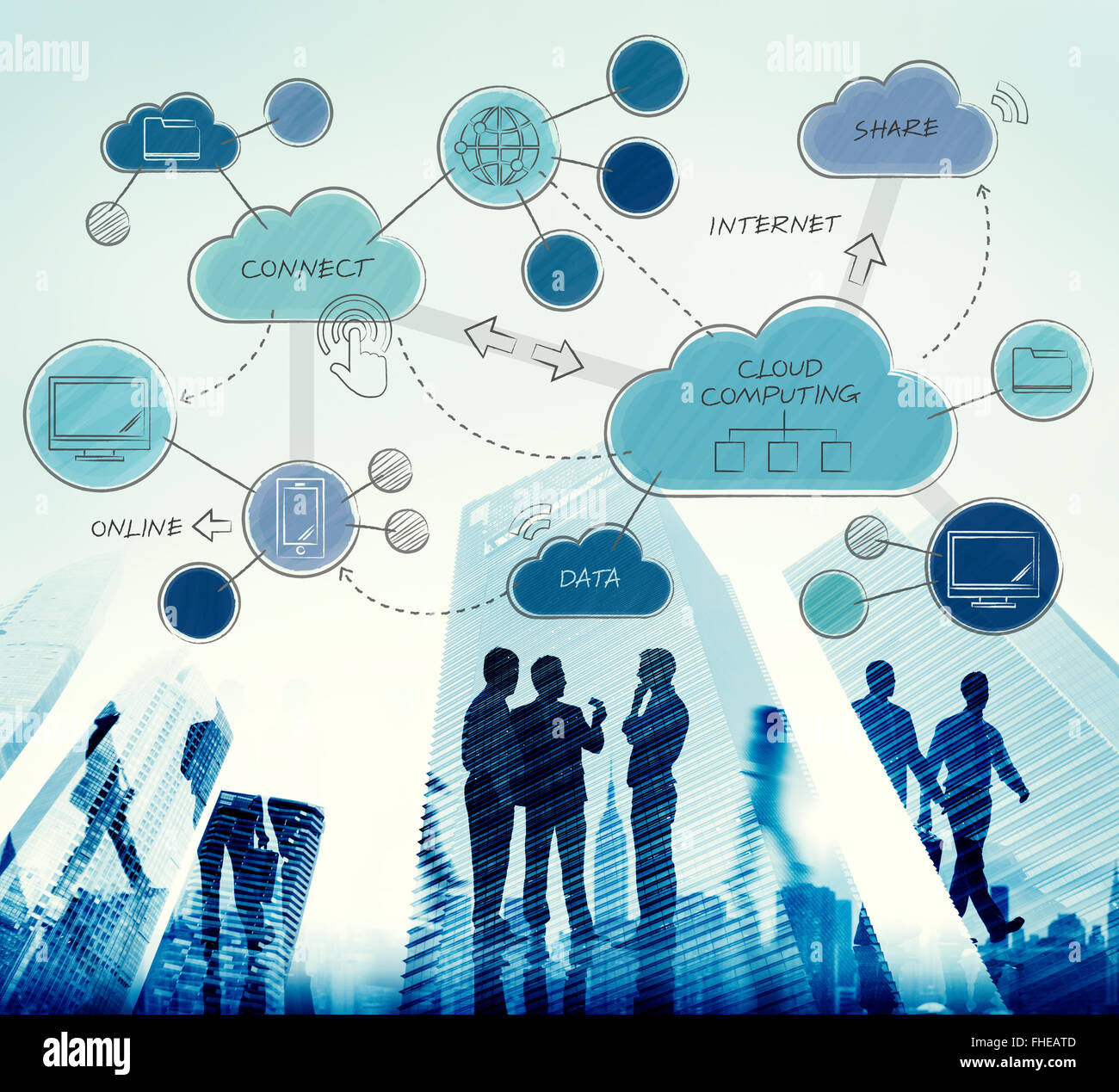 Cloud computing networking connecting concpet stock photo alamy