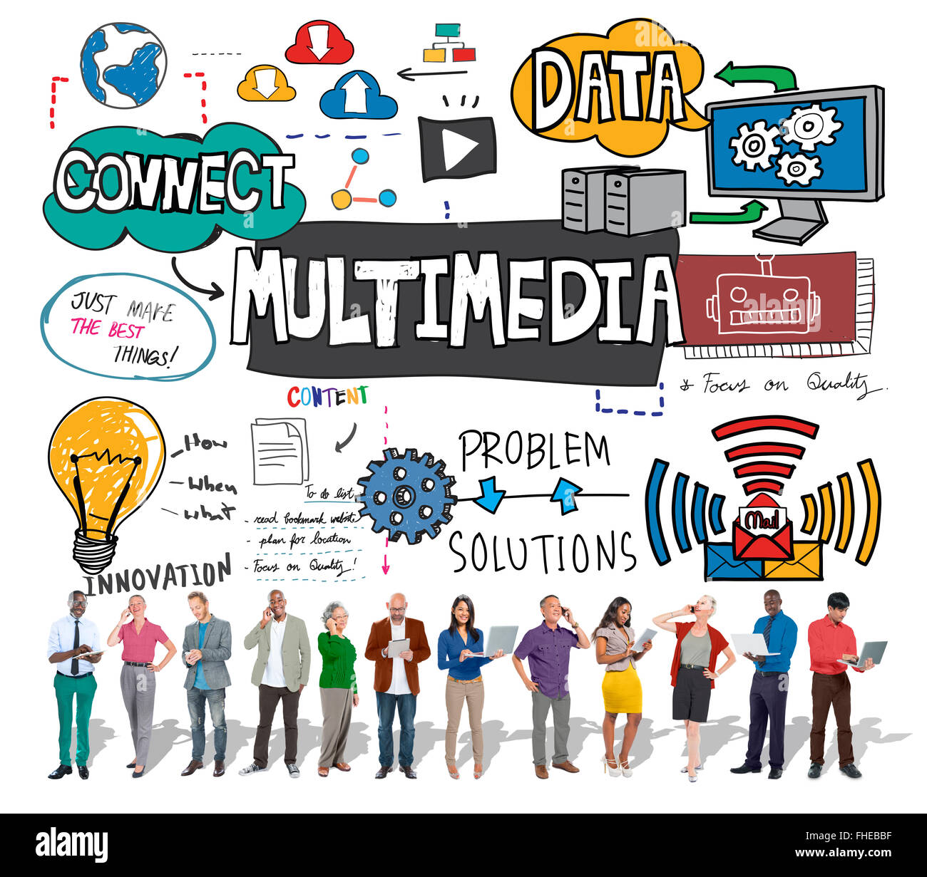 Multimedia Entertainment Social Media Content Concept Stock Photo