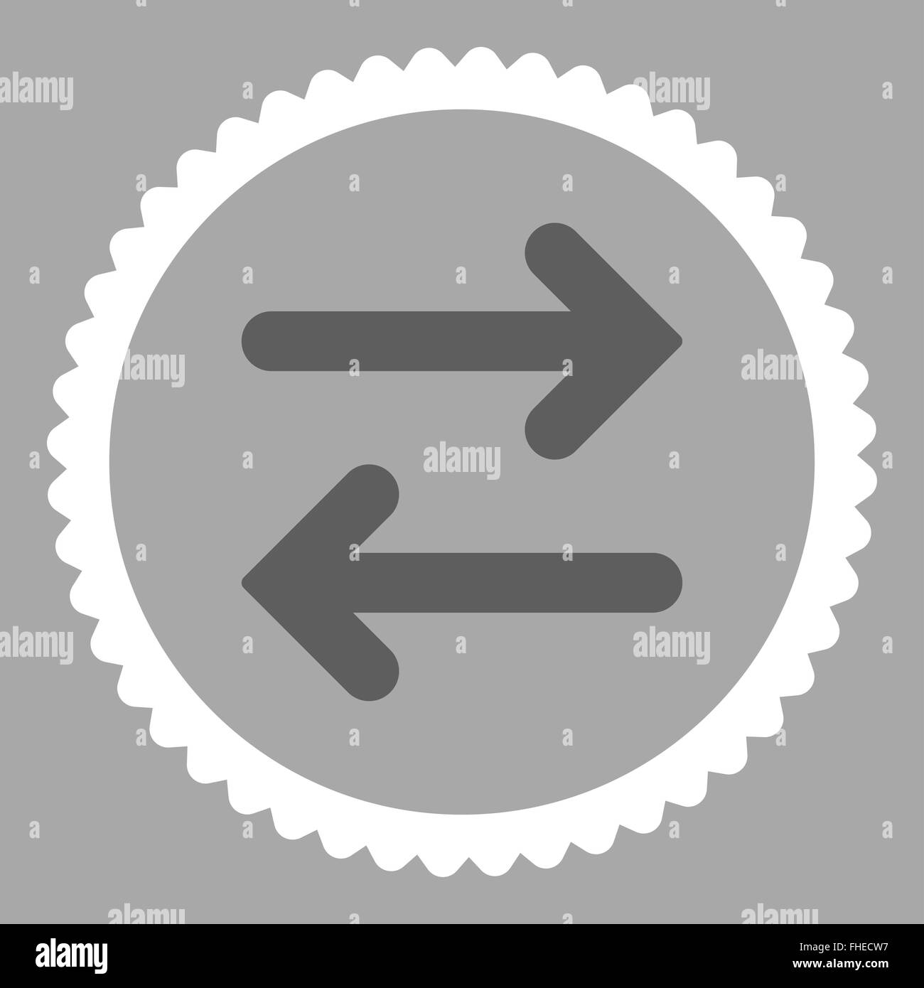Flip Horizontal flat dark gray and white colors round stamp icon Stock ...