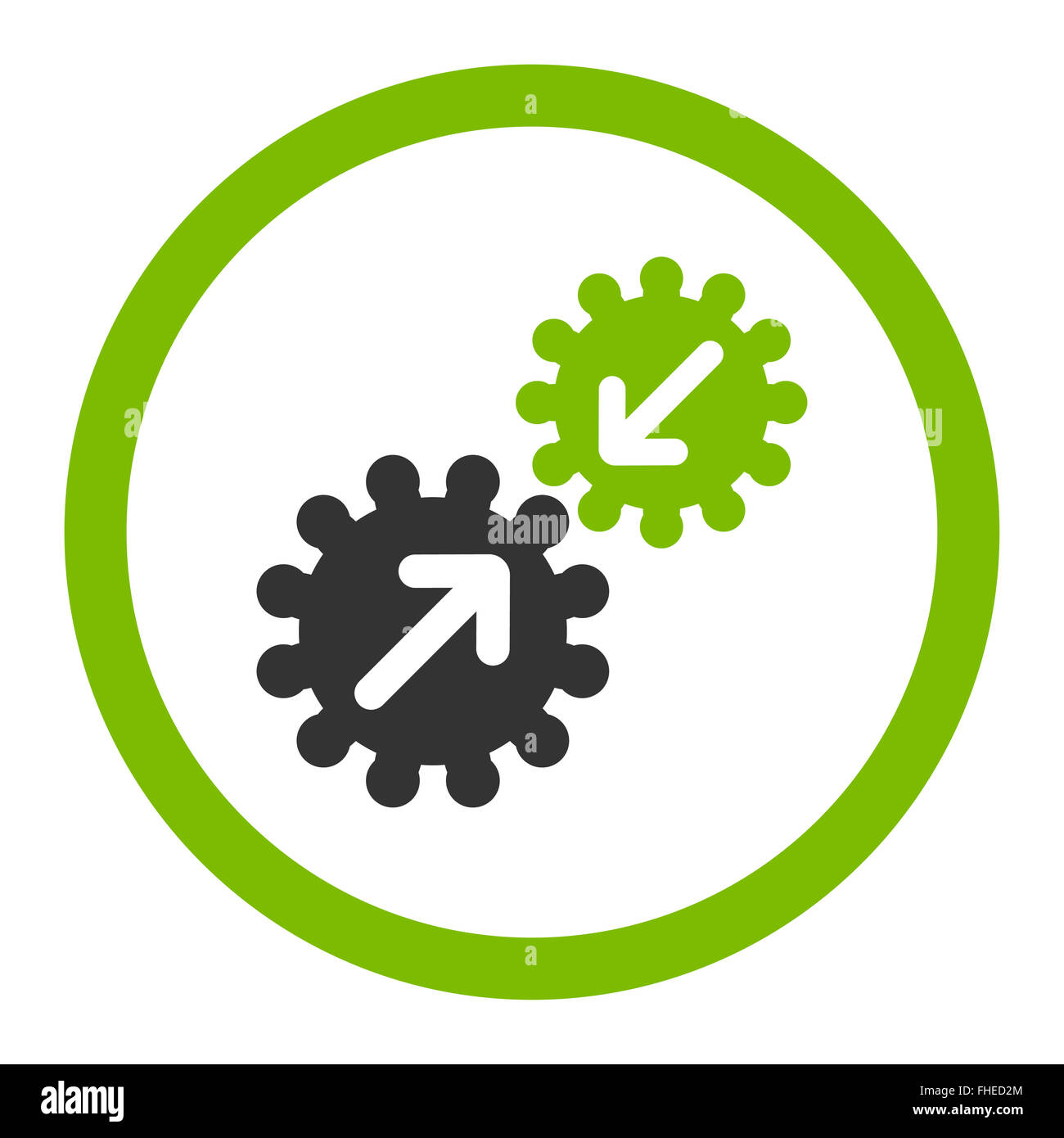 Integration flat eco green and gray colors rounded glyph icon Stock ...