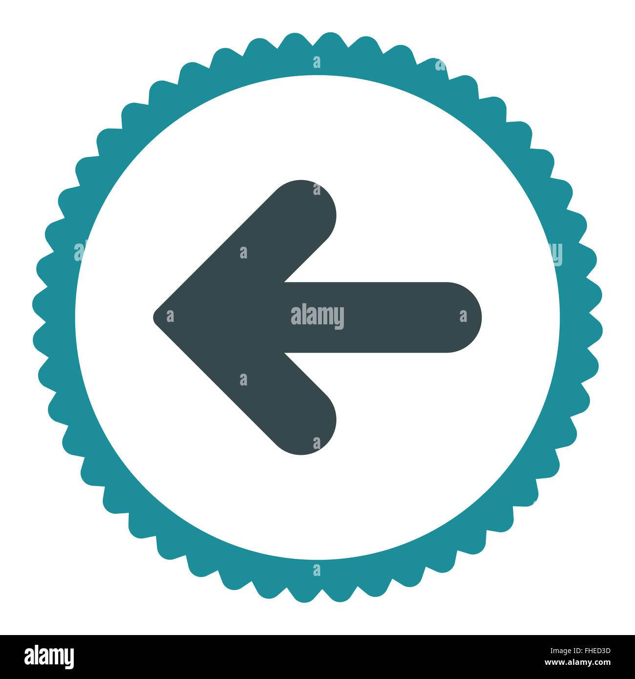 Arrow Left flat soft blue colors round stamp icon Stock Photo - Alamy