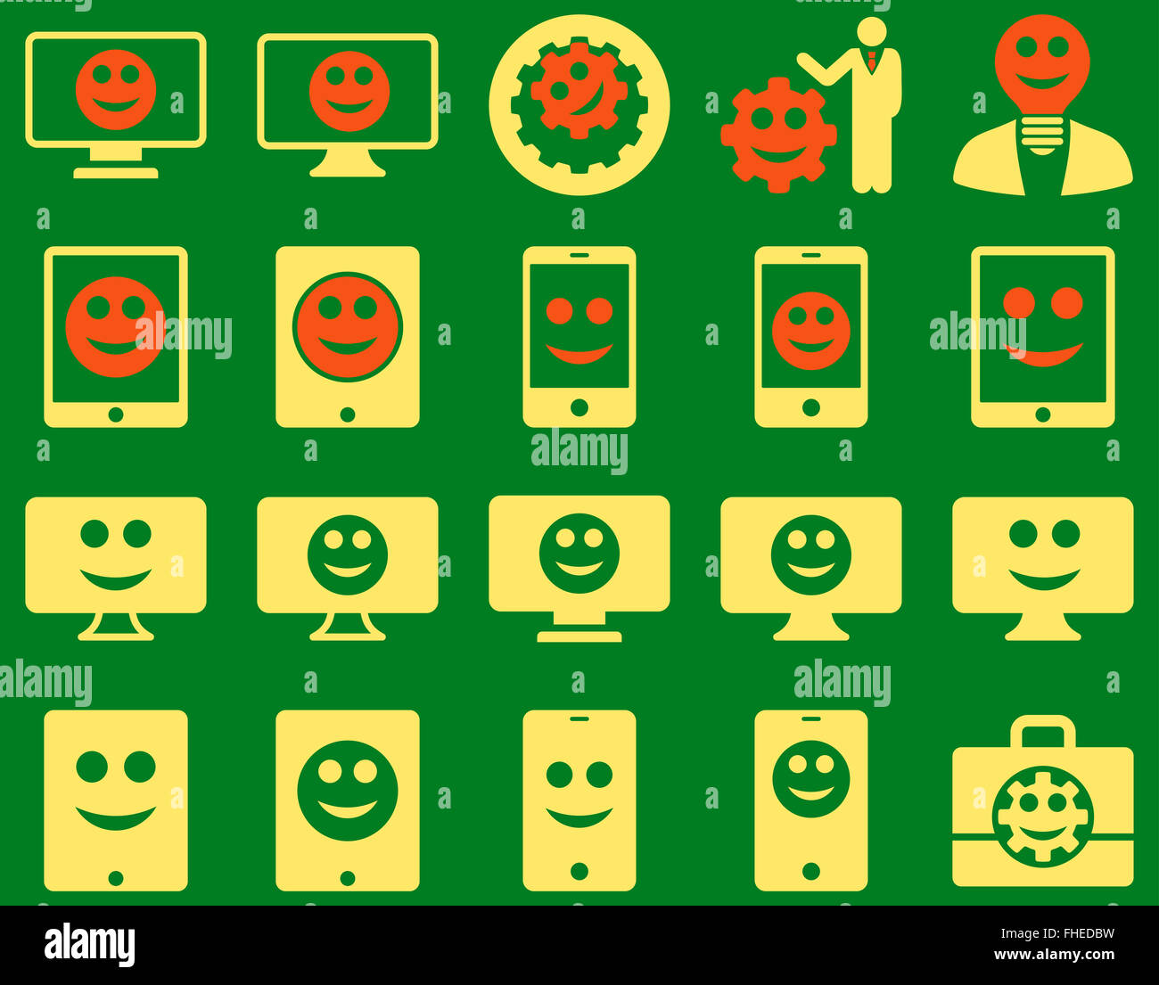 Tools, options, smiles, displays, devices icons Stock Photo - Alamy