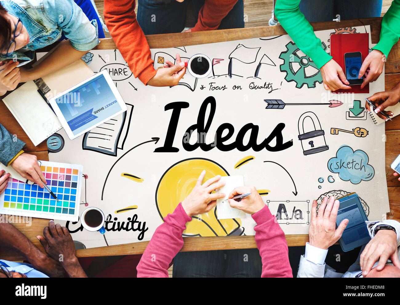 Ideas Idea Vision Design Plan Objective Mission Concept Stock Photo - Alamy