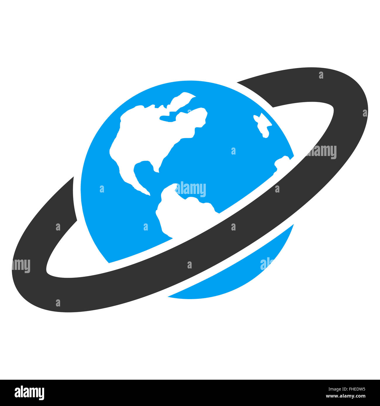Ringed Planet Icon Stock Photo