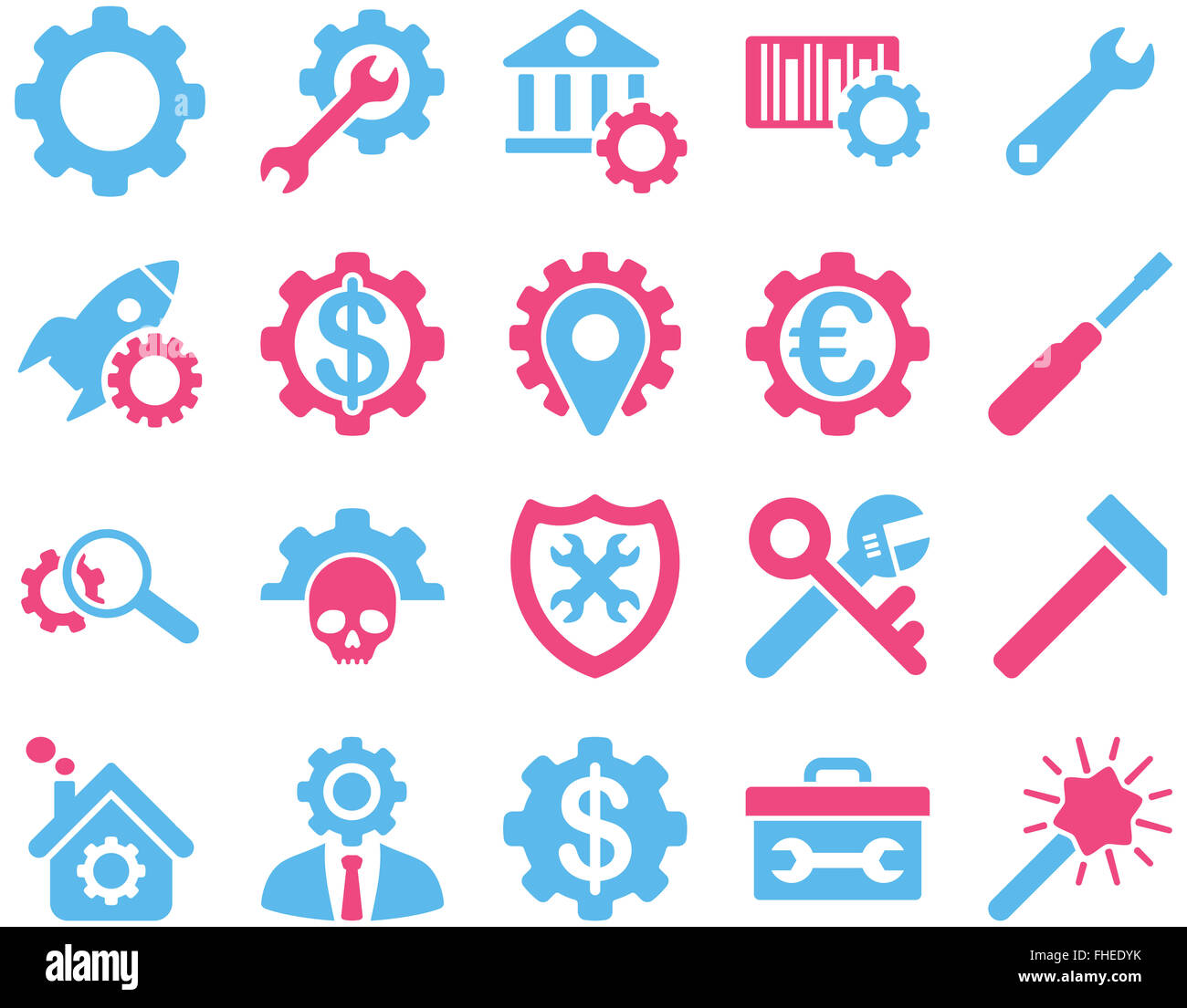 Settings and Tools Icons Stock Photo