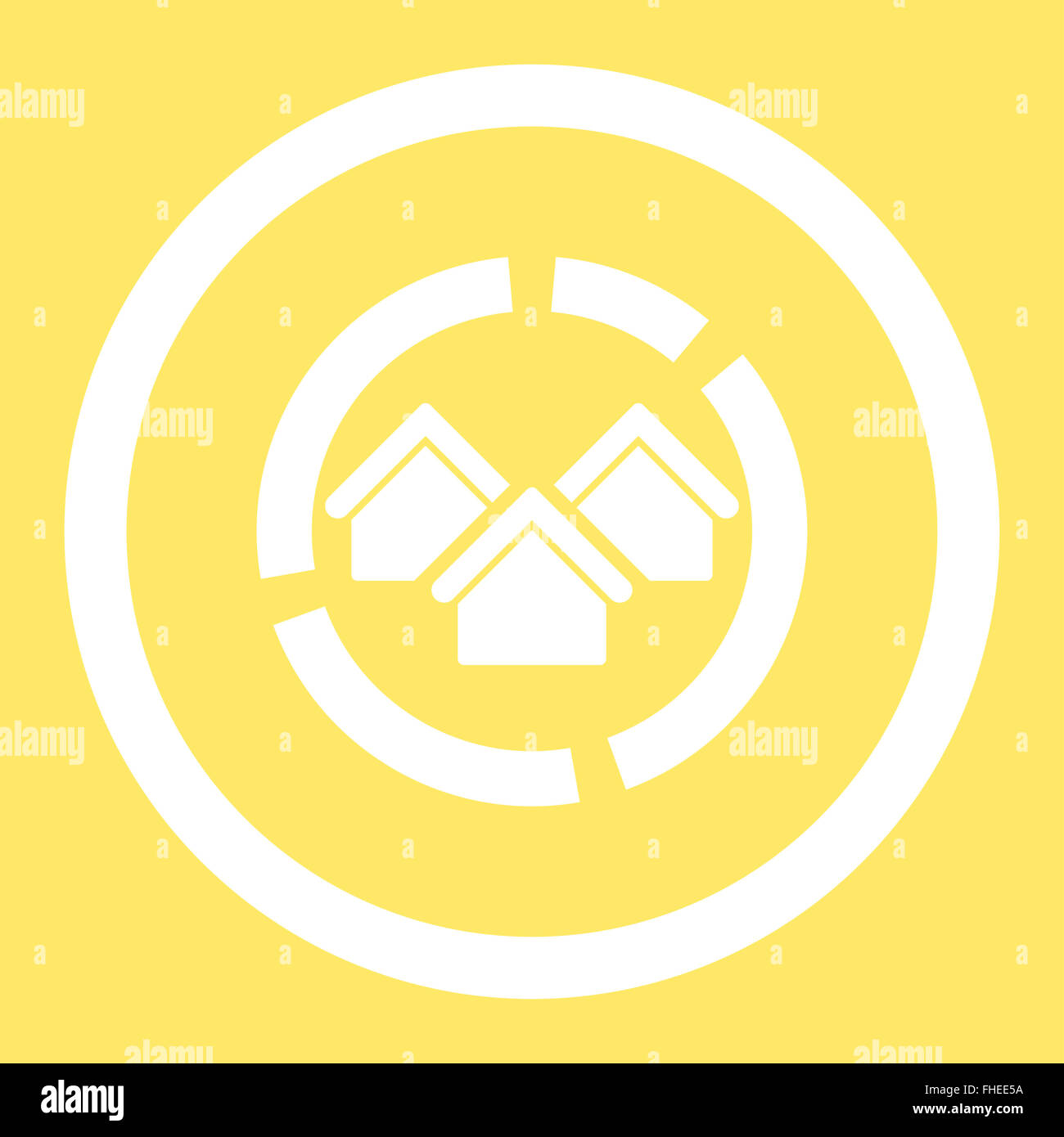 Realty diagram flat white color rounded vector icon Stock Photo - Alamy