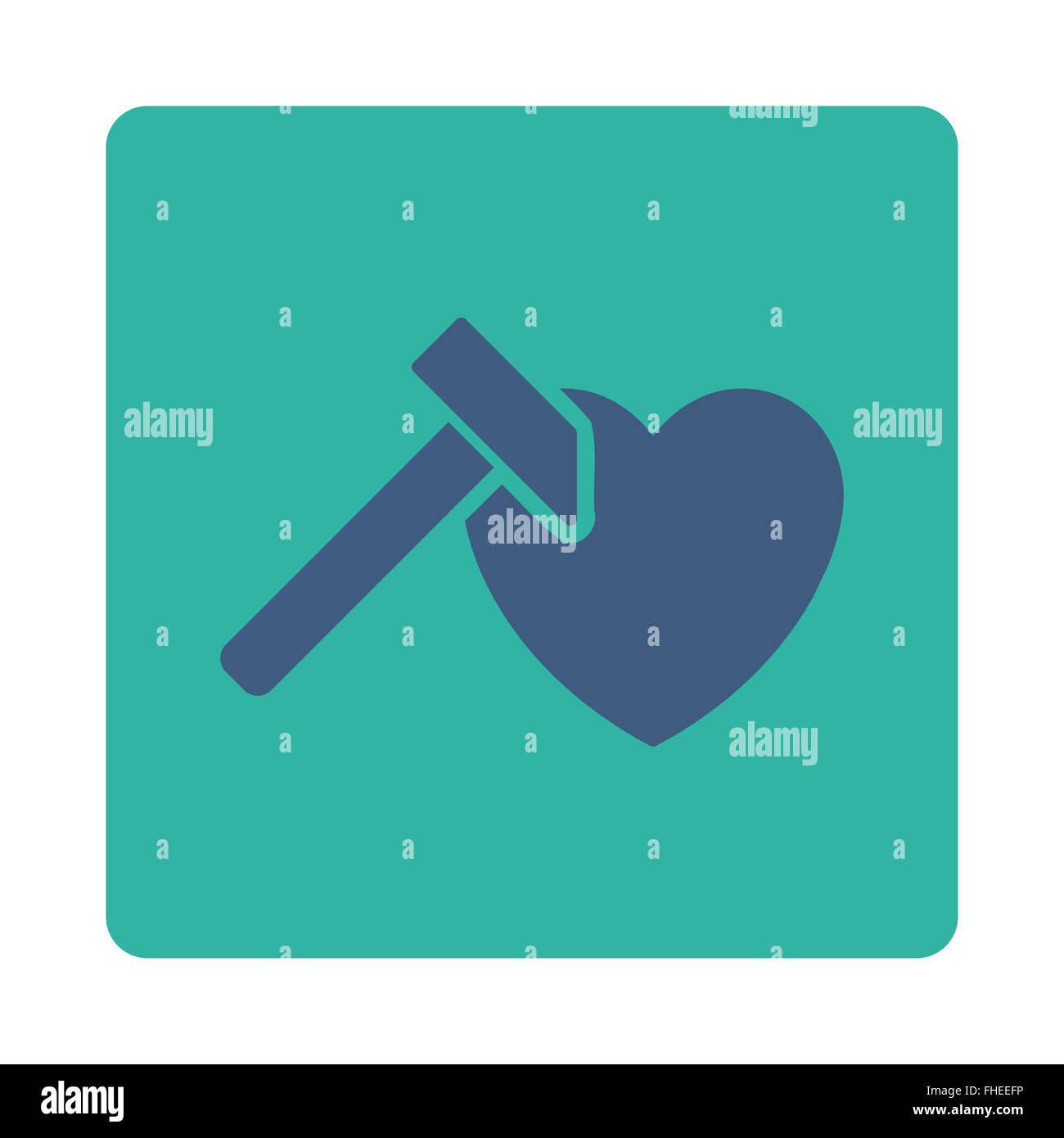 Heart Hammer Rounded Square Button Stock Photo - Alamy