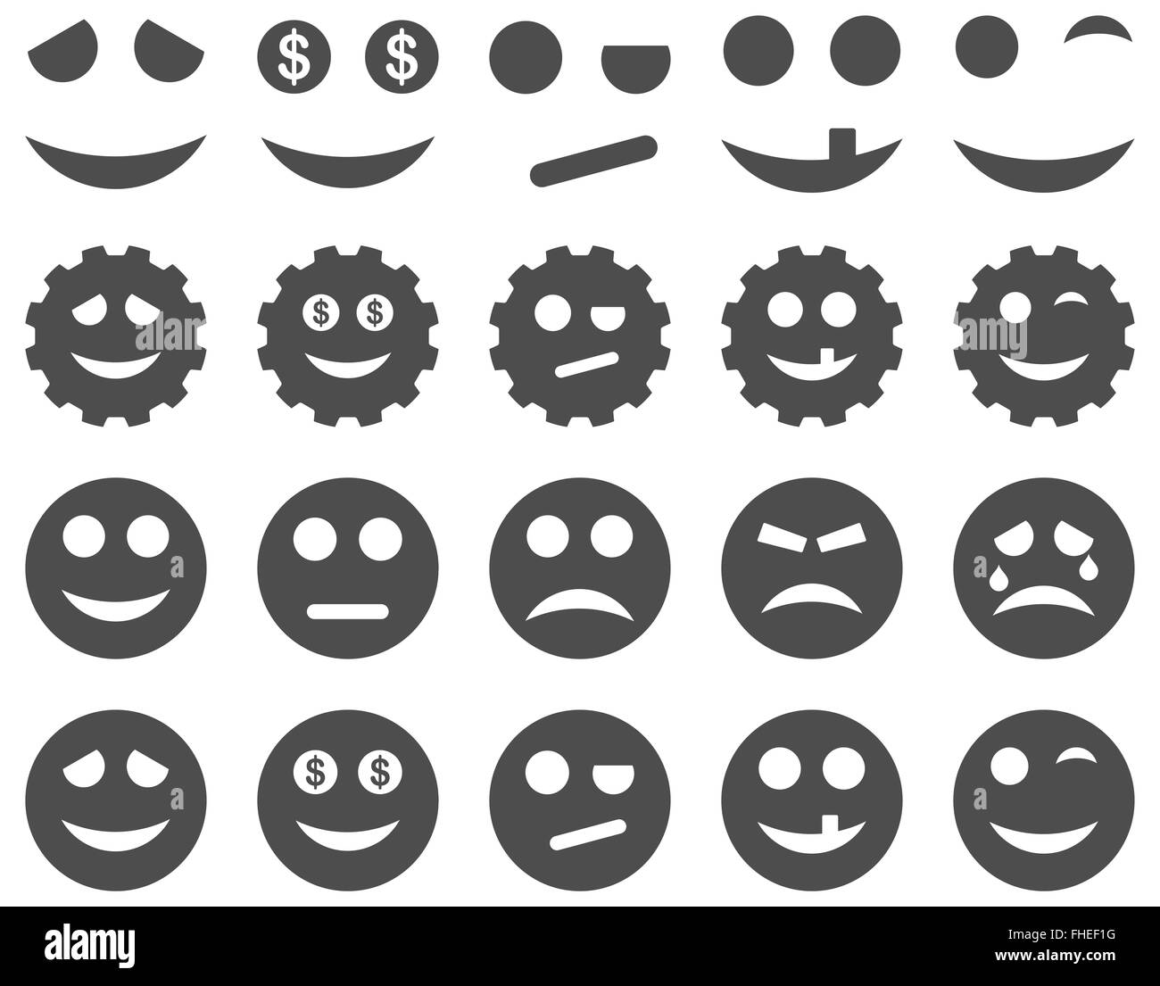 Smiley emoticon facial expression neutral Black and White Stock Photos ...