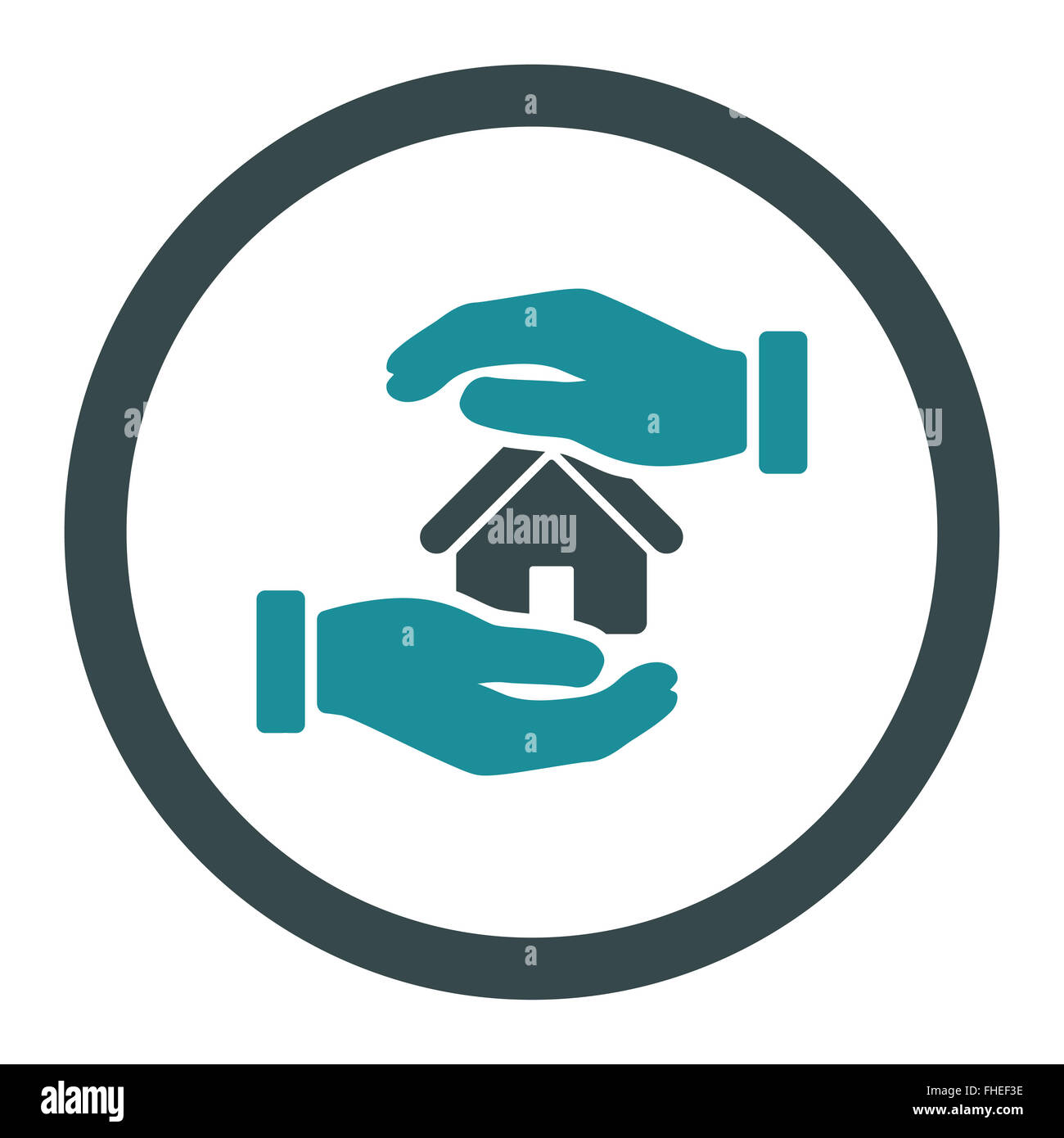 Realty insurance flat soft blue colors rounded glyph icon Stock Photo ...