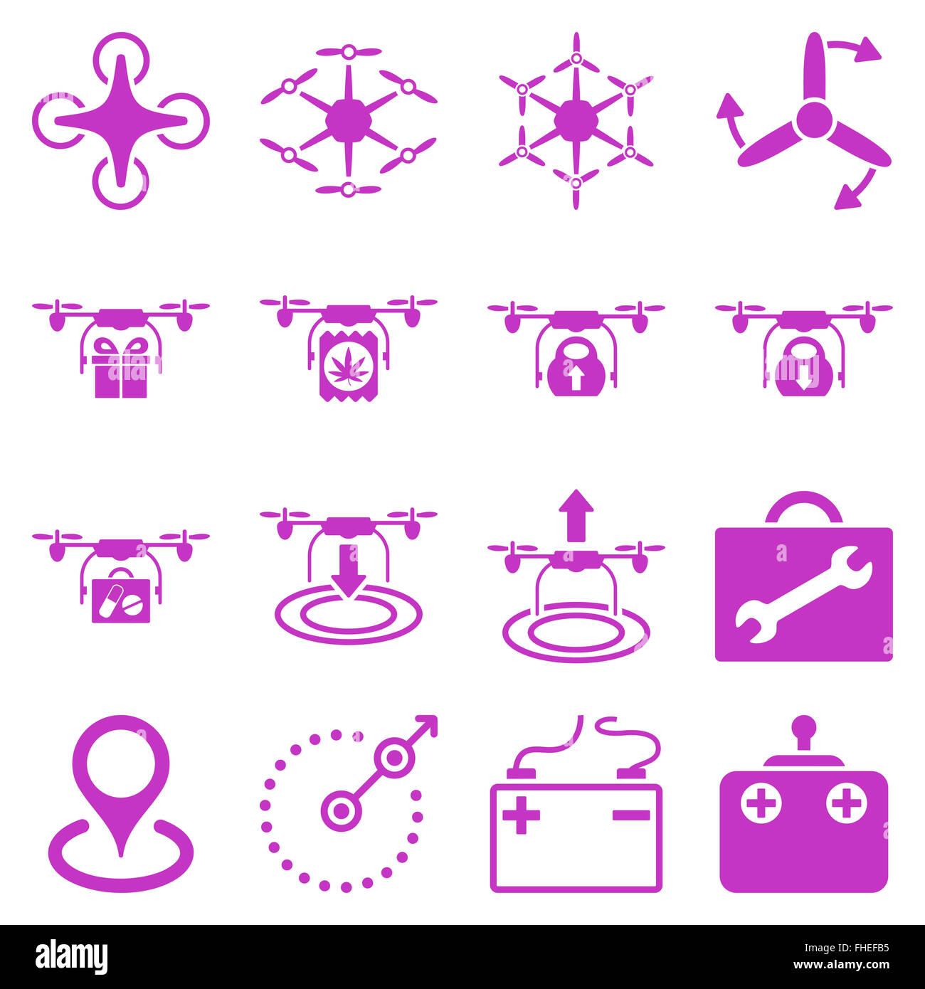 Air copter flat icon set Stock Photo - Alamy