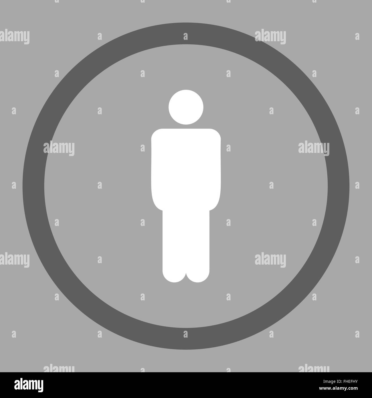 Man flat dark gray and white colors rounded vector icon Stock Photo - Alamy
