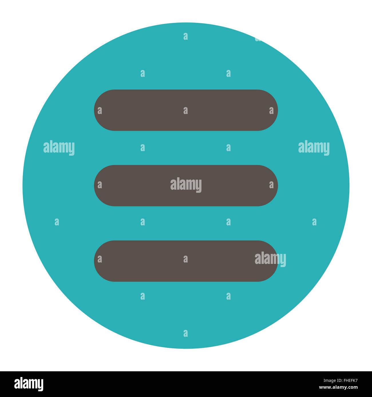 Stack flat grey and cyan colors round button Stock Photo - Alamy