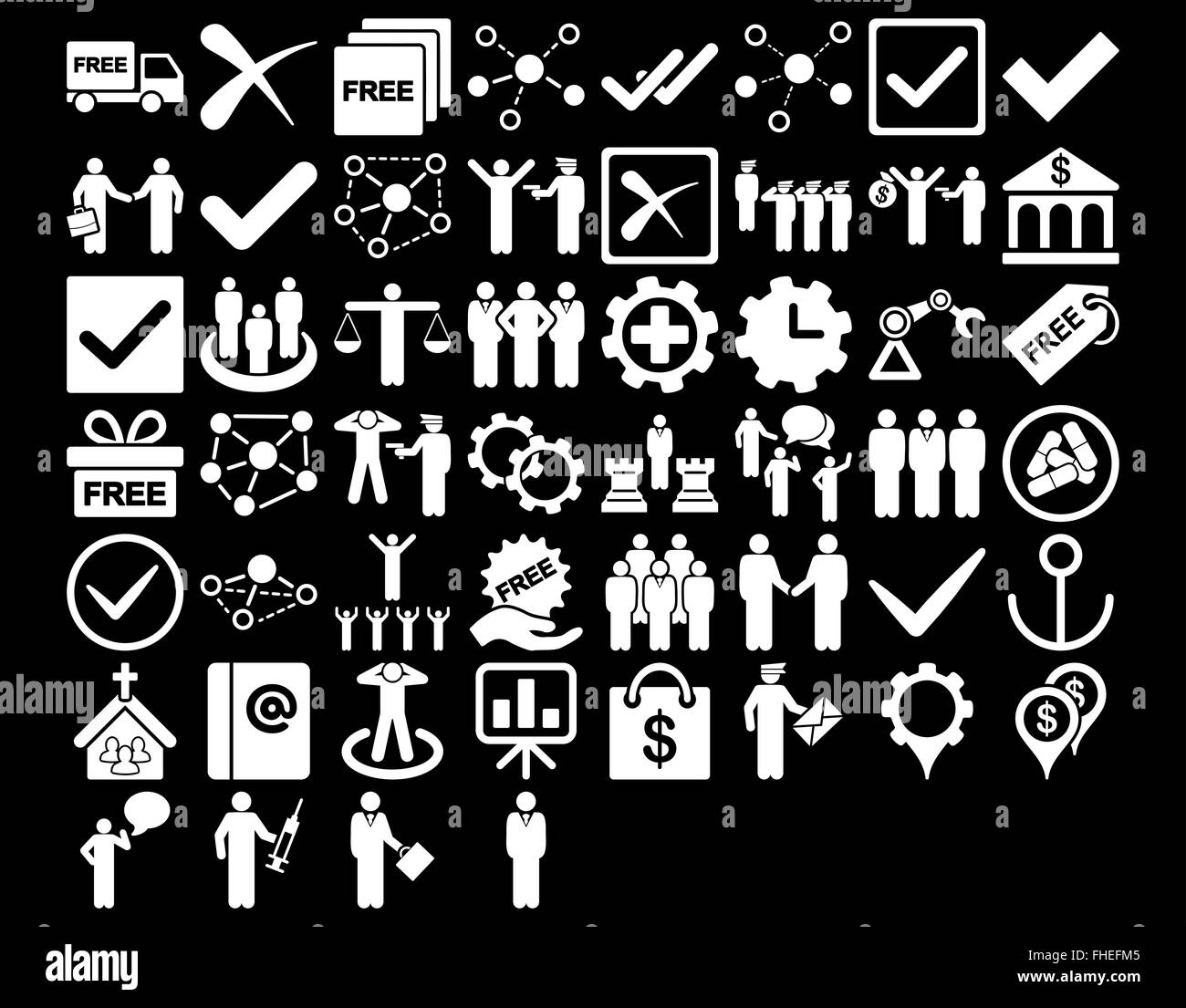 Time management icons black set Black and White Stock Photos & Images ...