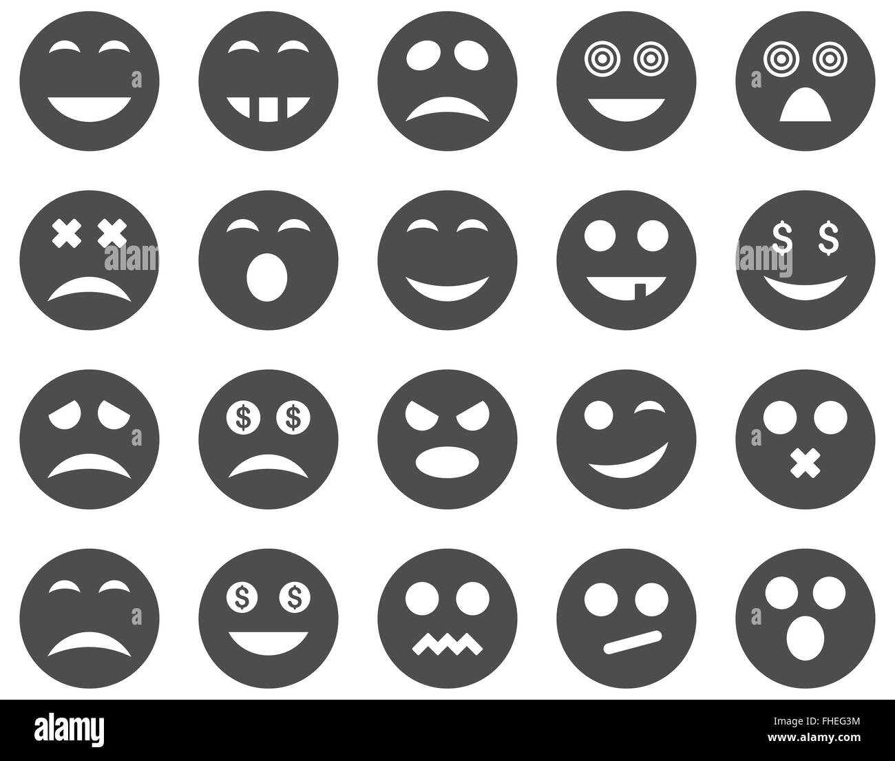 Smile and emotion icons Stock Photo - Alamy