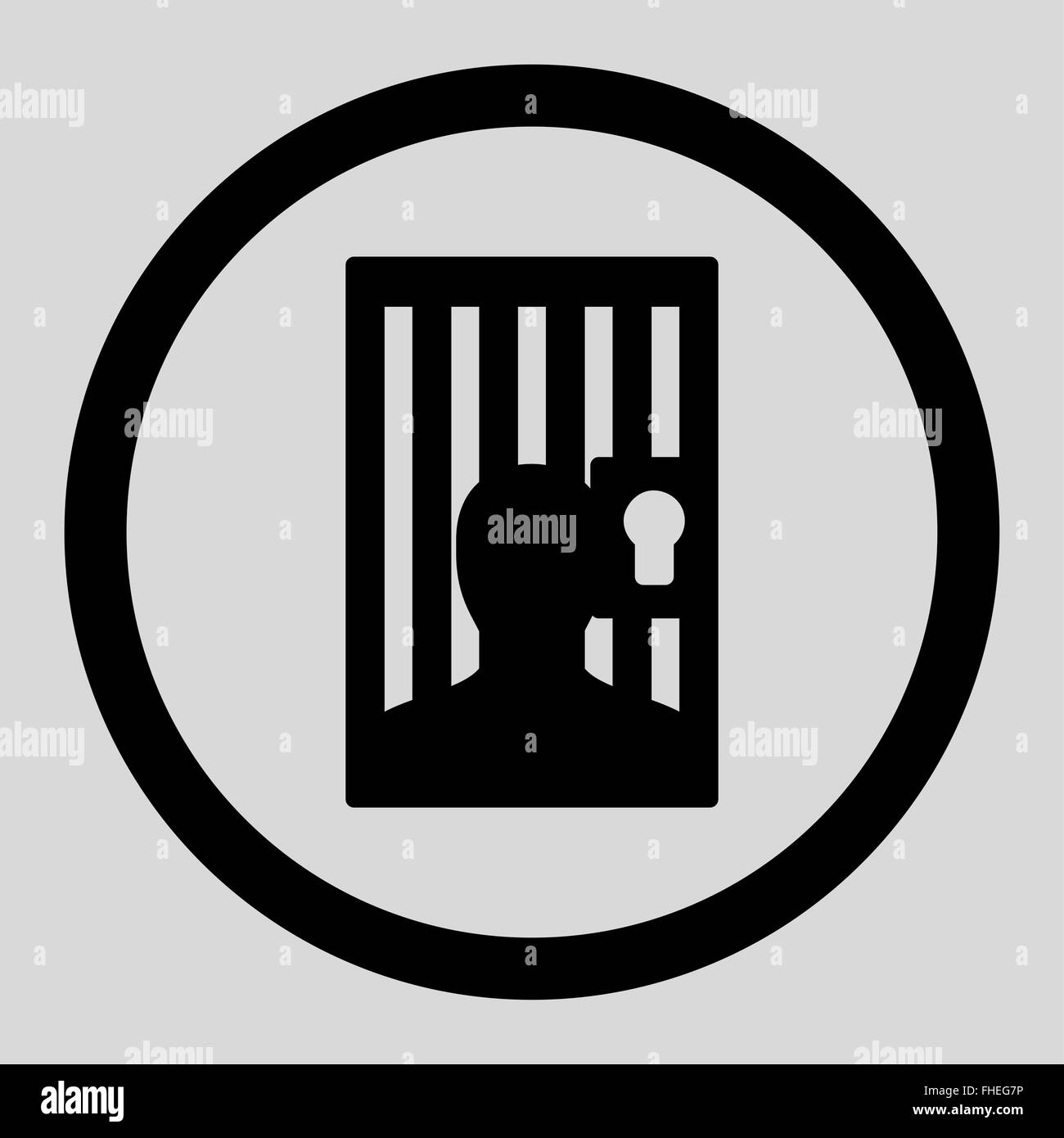 Prison flat black color rounded vector icon Stock Photo - Alamy