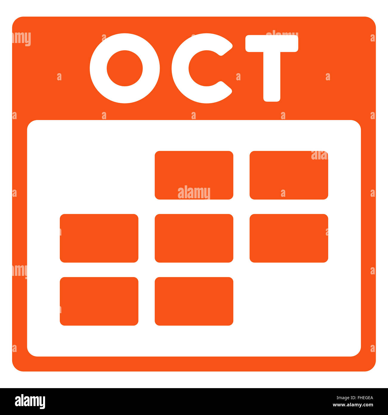 October Flat Icon Stock Photo - Alamy