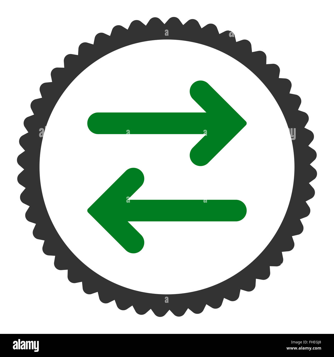 Flip Horizontal flat green and gray colors round stamp icon Stock Photo ...