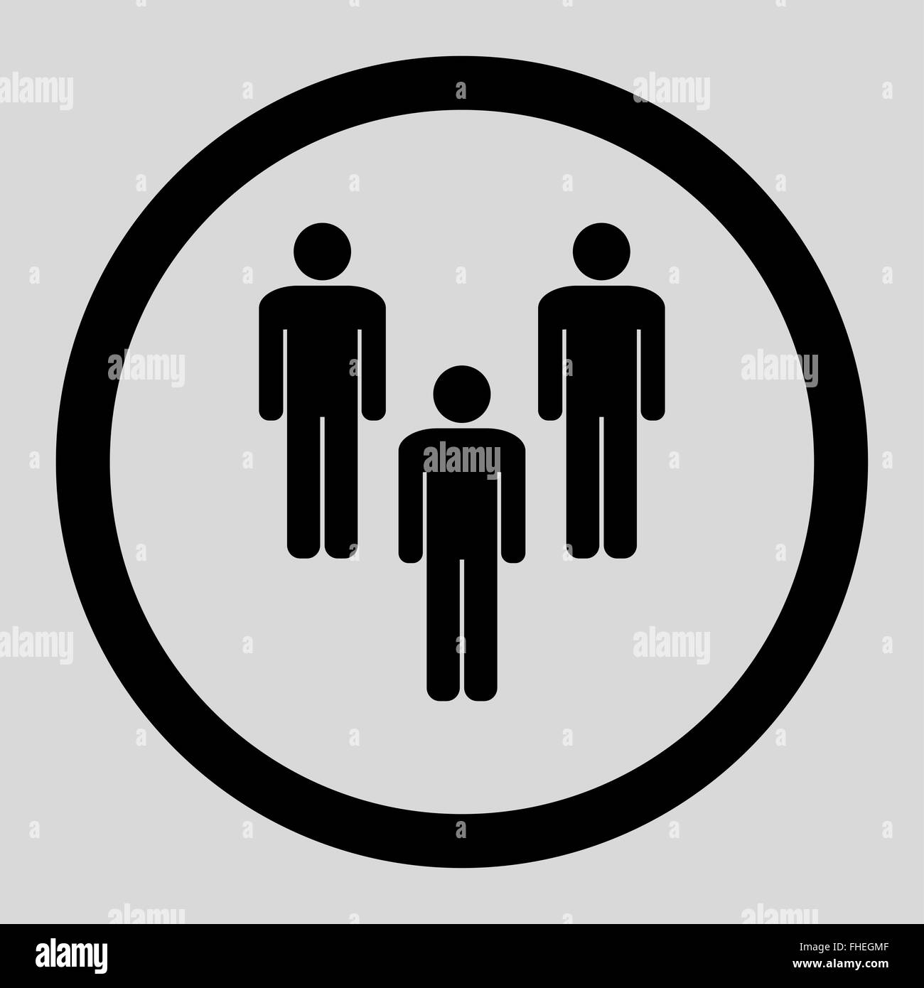 Community flat black color rounded vector icon Stock Photo - Alamy