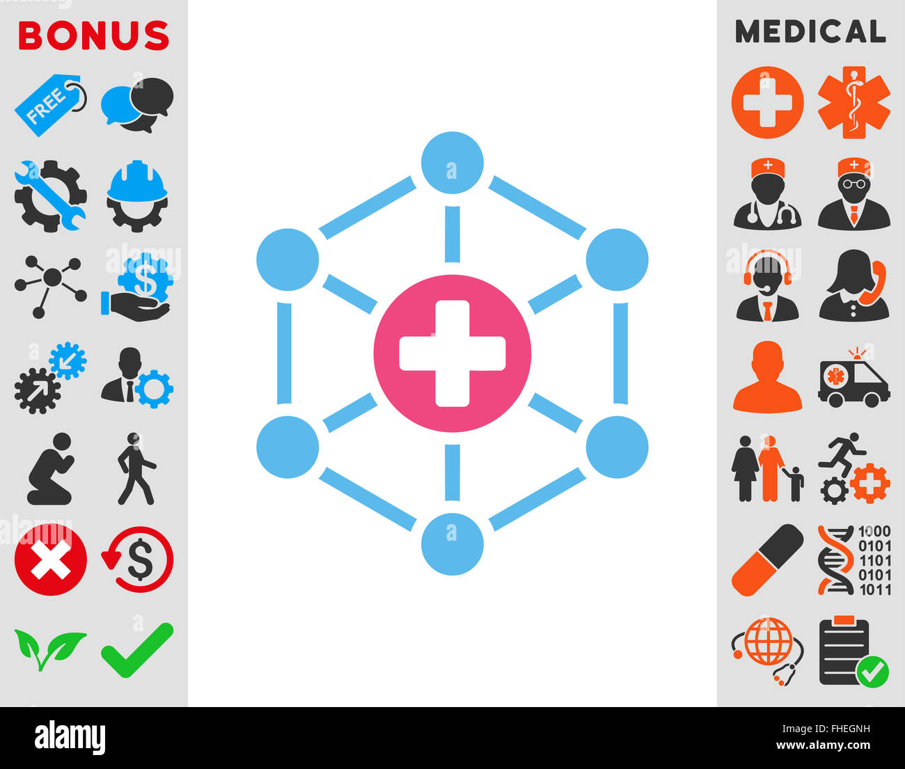 Medical Network Icon Stock Photo - Alamy